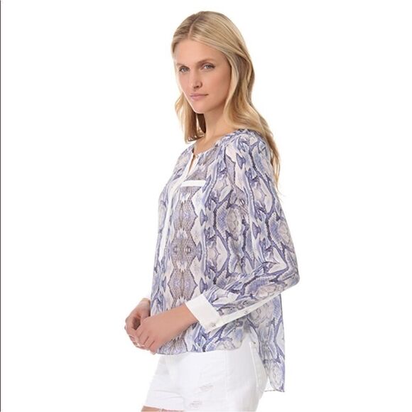 Rebecca Taylor- Semi Sheer 100% Silk Naked Skin Beach Blouse, Size 4 - Picture 3 of 15